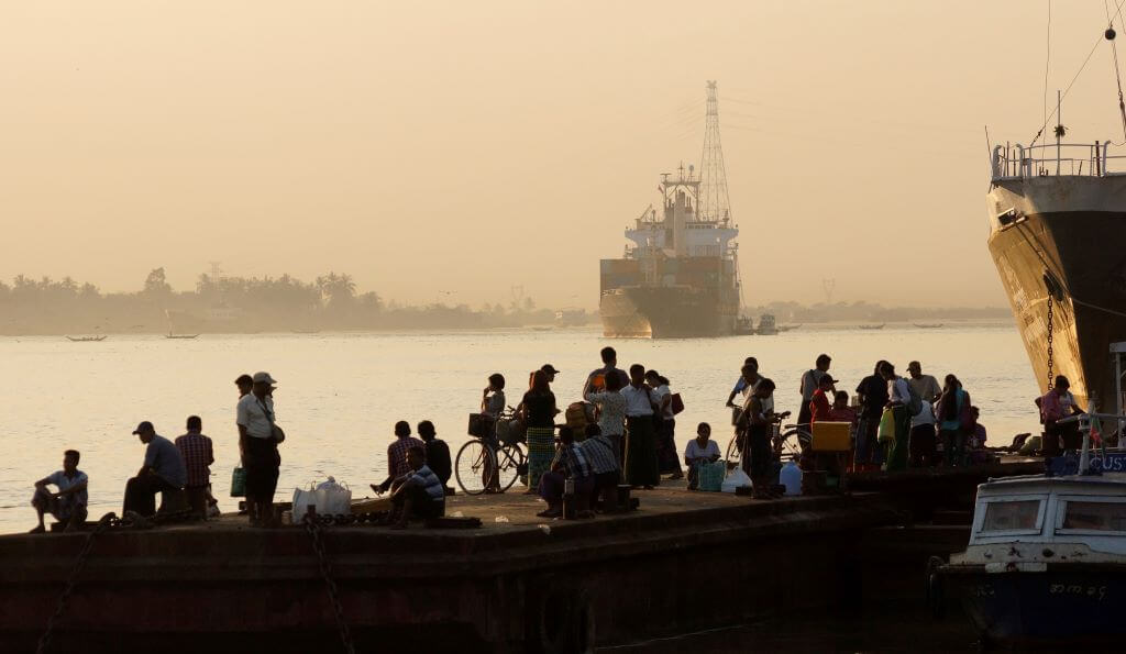 Yangon waterfront late in the afternoon
