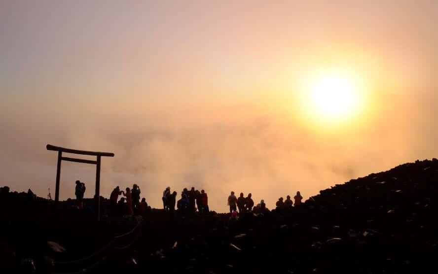 sunrise at summit of mount fuji