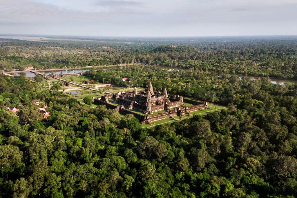 Angkor Wat Temple, Siem Reap, Cambodia, Aerial View