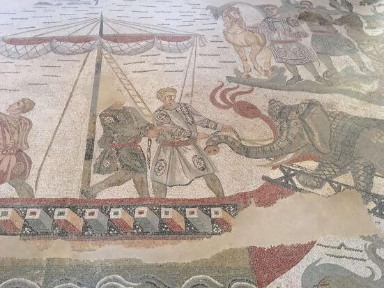 Mosaics Ship mural detail