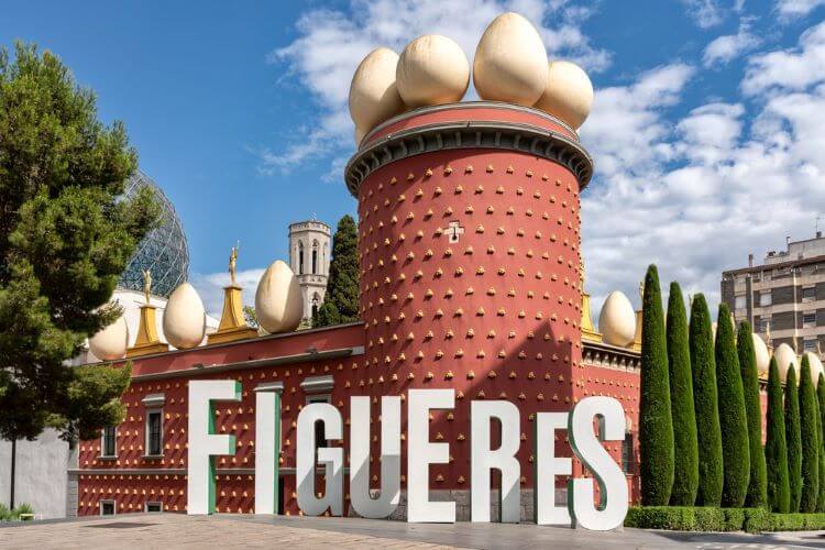 Photo of the Facade of the Salvador Dali Museum in Figueres, Catalonia, Spain.