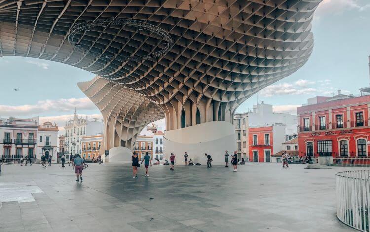 Photo looking up at the towers of Las Setas, Seville, Spain