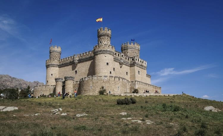 Photo of the exterior of Manzanares Castle el Real, Sierra del Guadarrama National Park, Spain