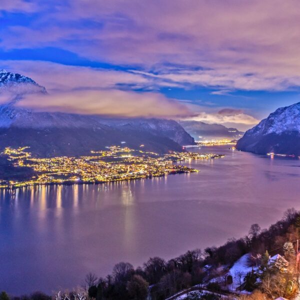 Lake Como winter sunset