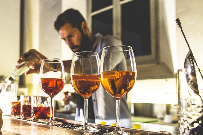 Mixologist in the Rotondo Bistrot, Milan, Italy