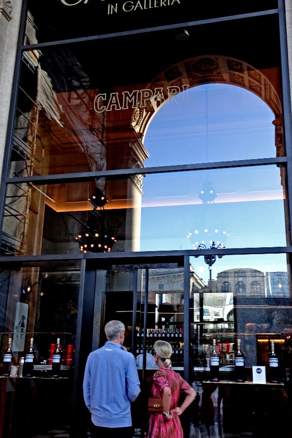 Tourists looking at Camparino in Galleria, Milan