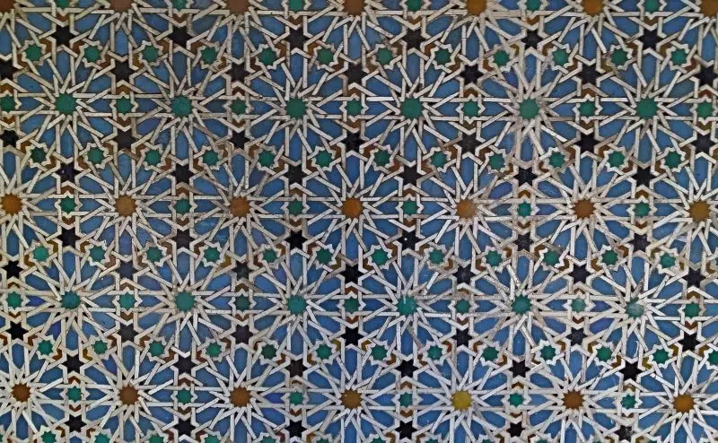 The stunning tile work in the Philip II ceiling room