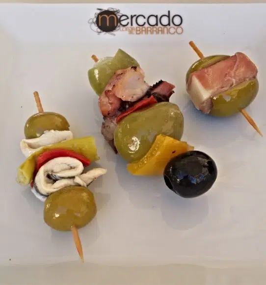 Olives on skewers