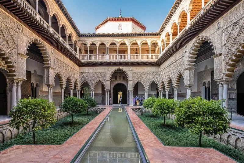 Miniature garden and pool inside The Real Alcazar